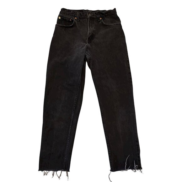 LEVIS 550 Relaxed Fit Tapered Legs Washed Black Jeans Size 7 Medium - Picture 5 of 6